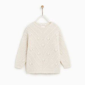 Zara Girl's Pom Pom Knitted Sweater